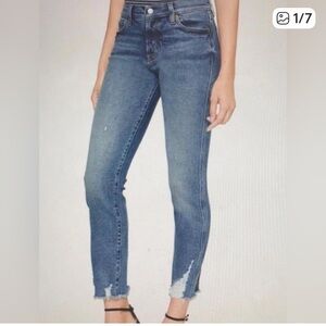 GAP•Distressed High Rise Slim Straight Jeans 30